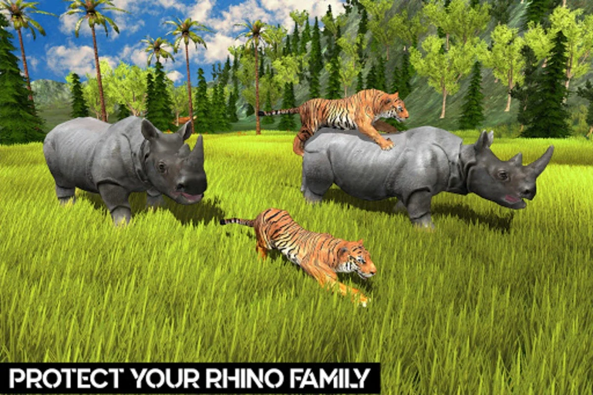 Wild Rhino Family Jungle Sim for Android - Immersive Jungle Survival