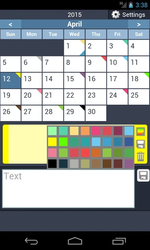 Calendar with colors for Android - Intuitive Scheduling