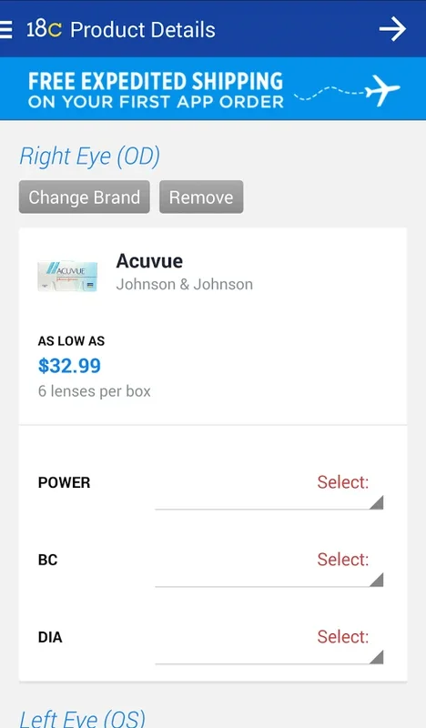 1800CONTACTS App for Android - Order Contact Lenses Easily