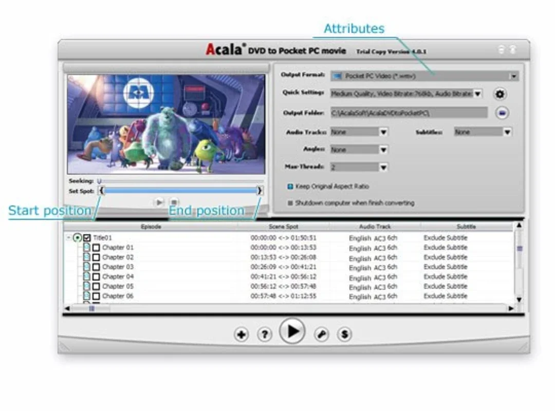 Acala DVD to Pocket PC Movie: Convert DVDs for Windows Devices