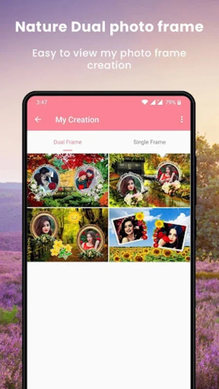 Nature Dual Photo Frame for Android - Create Stunning Dual Photos