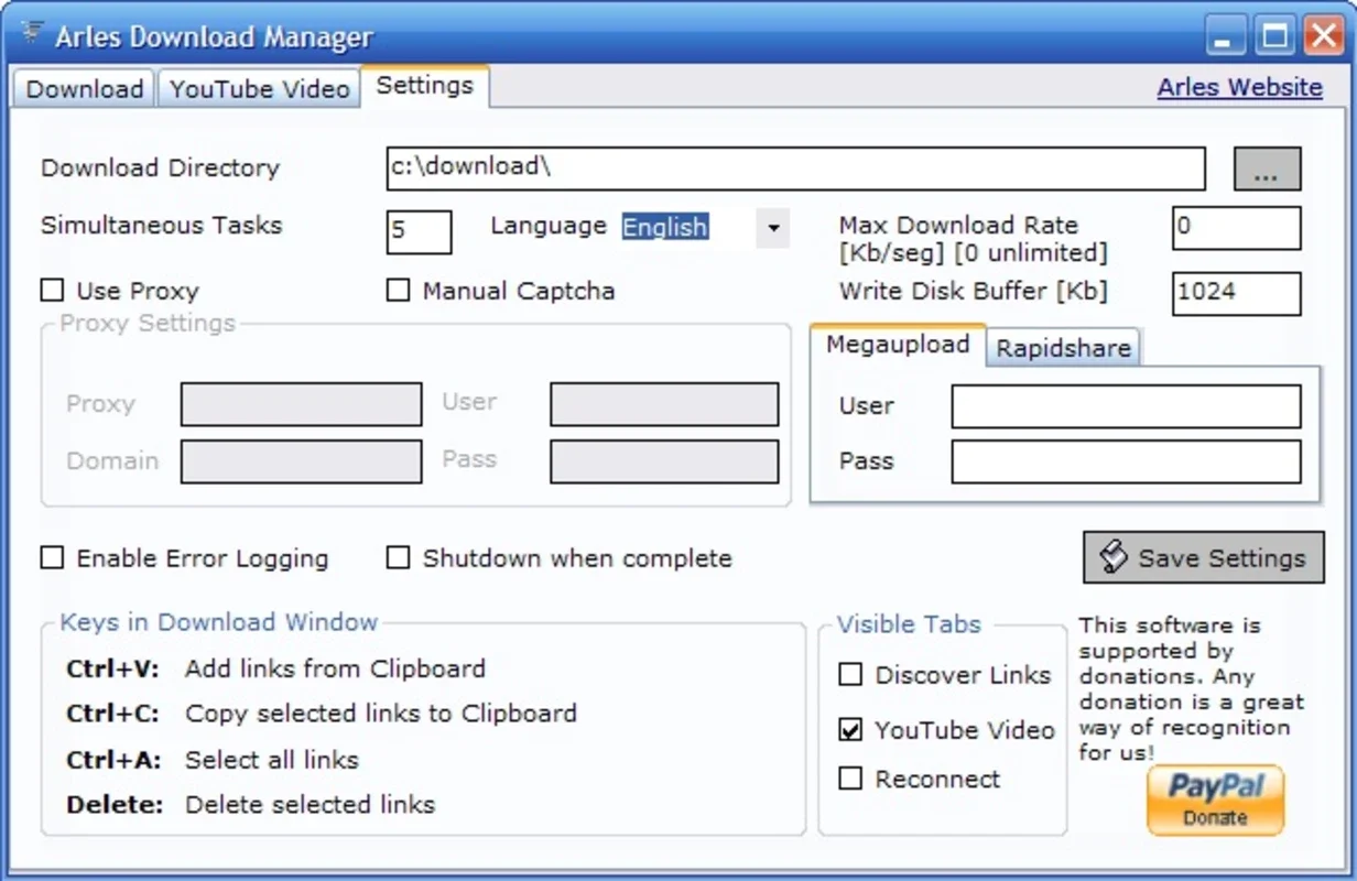 Arles Download Manager for Windows - Boost Download Speeds and Skip Rapidshare Waitings