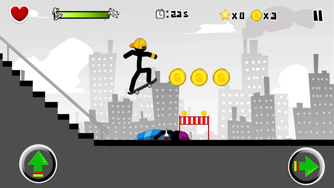 Stickman Skate 360 Epic City for Android - Thrilling Skateboarding Game