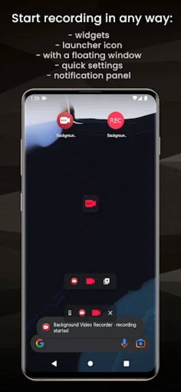 Background Video Recorder for Android: Discreet and Flexible Video Recording