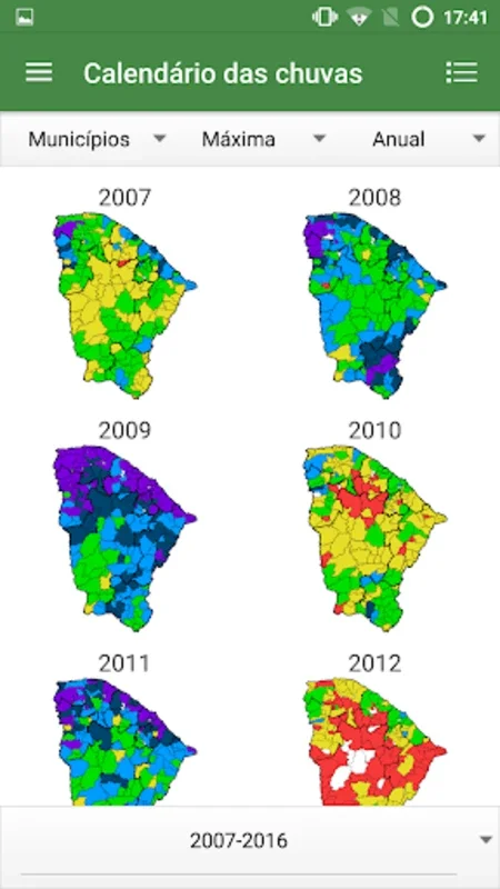 Calendário das Chuvas for Android - Track Rainfall in Ceará