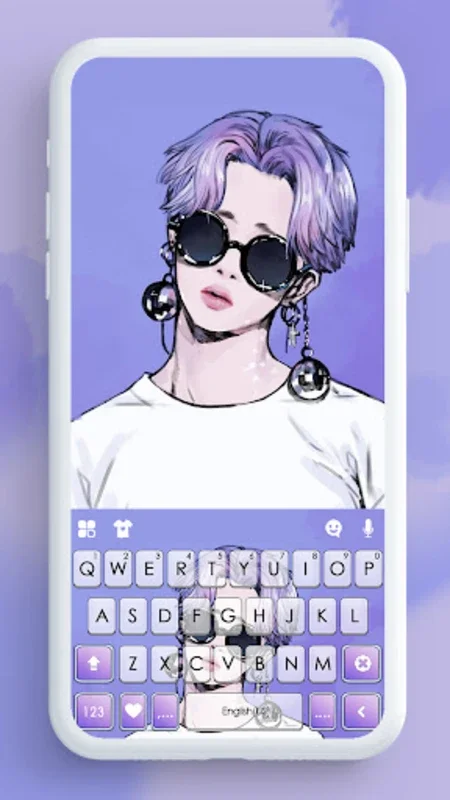 Purple Kpop Star Theme for Android - Customizable Keyboard