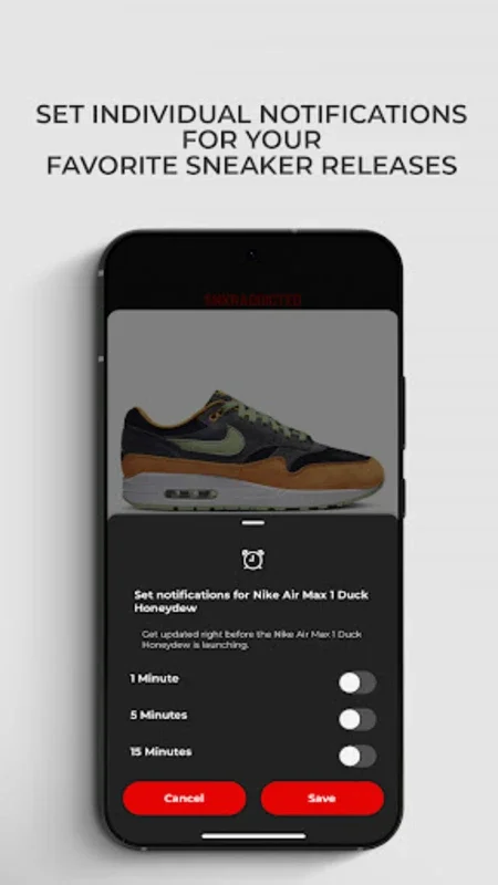 SNKRADDICTED for Android - Stay on Top of Sneaker Releases