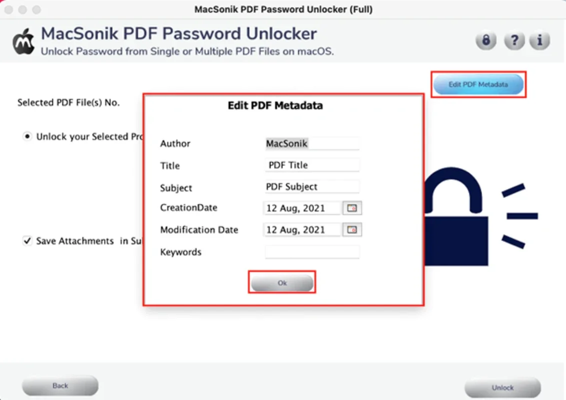 MacSonik PDF Unlocker for Mac - Unlock PDFs Efficiently