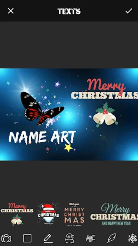 Christmas Card Name Art Maker for Android - Create Custom Holiday Cards